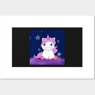 Cute Unicorn Graphic Art Galaxy Stars & Unicorns Stickers, Home Decor & Gifts Posters and Art